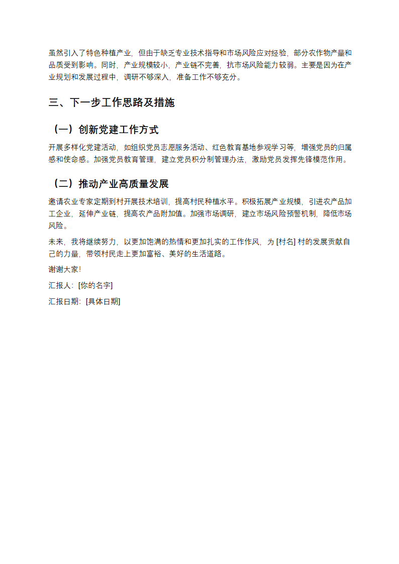 村支部书记个人述职报告第2页