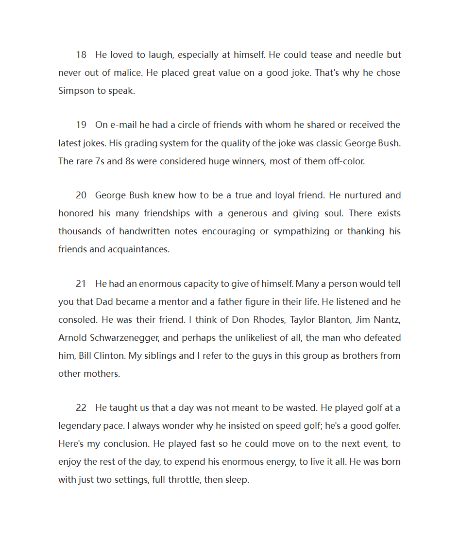 美国前总统小布什给父亲老布什总统的悼词第10页