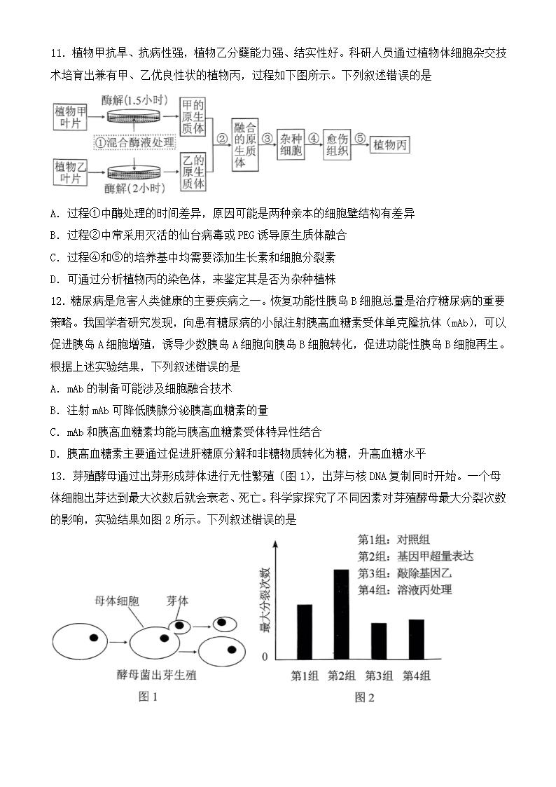 2024年湖北卷生物卷高考真题第4页