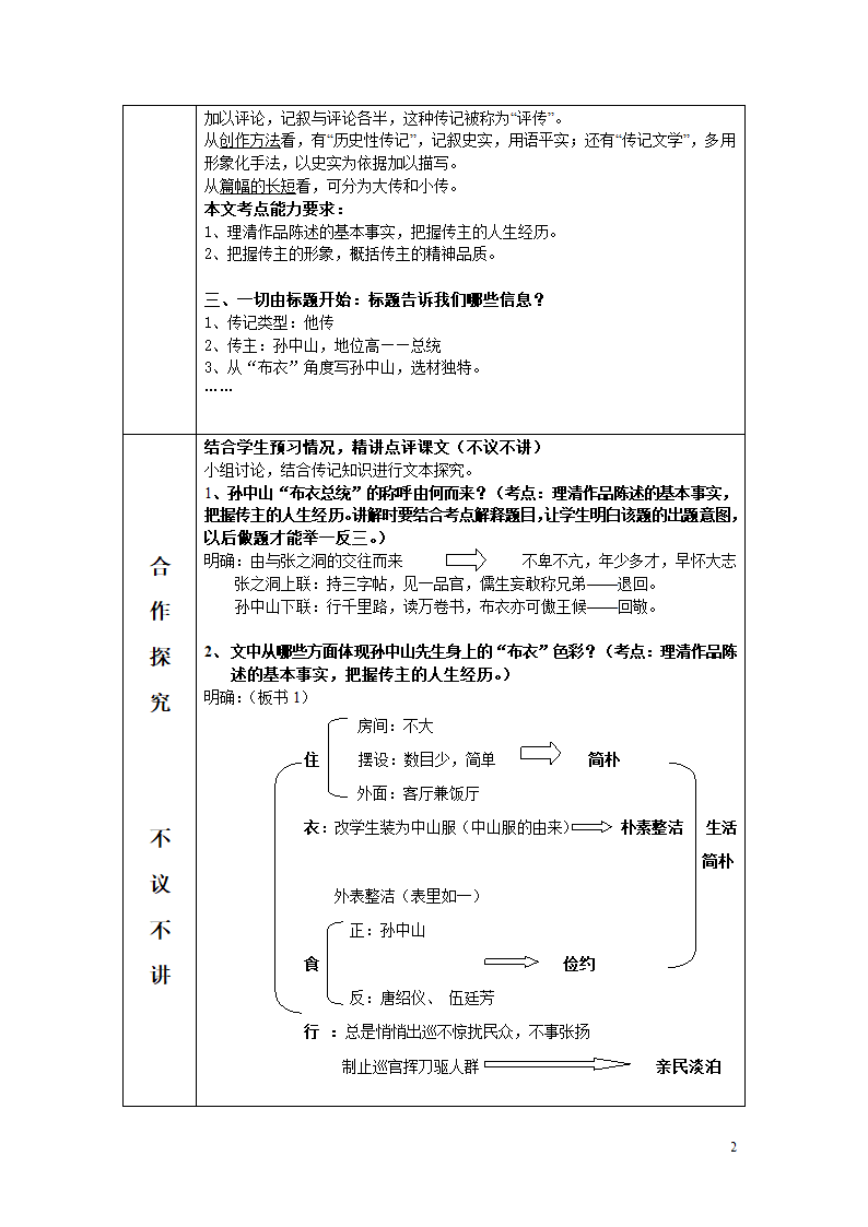 布衣总统孙中山导学案第2页