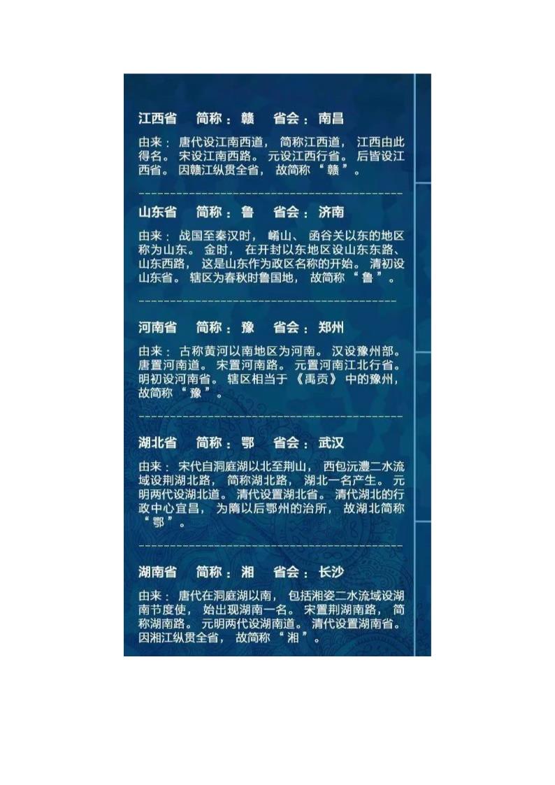 中国各省区市名字由来第5页