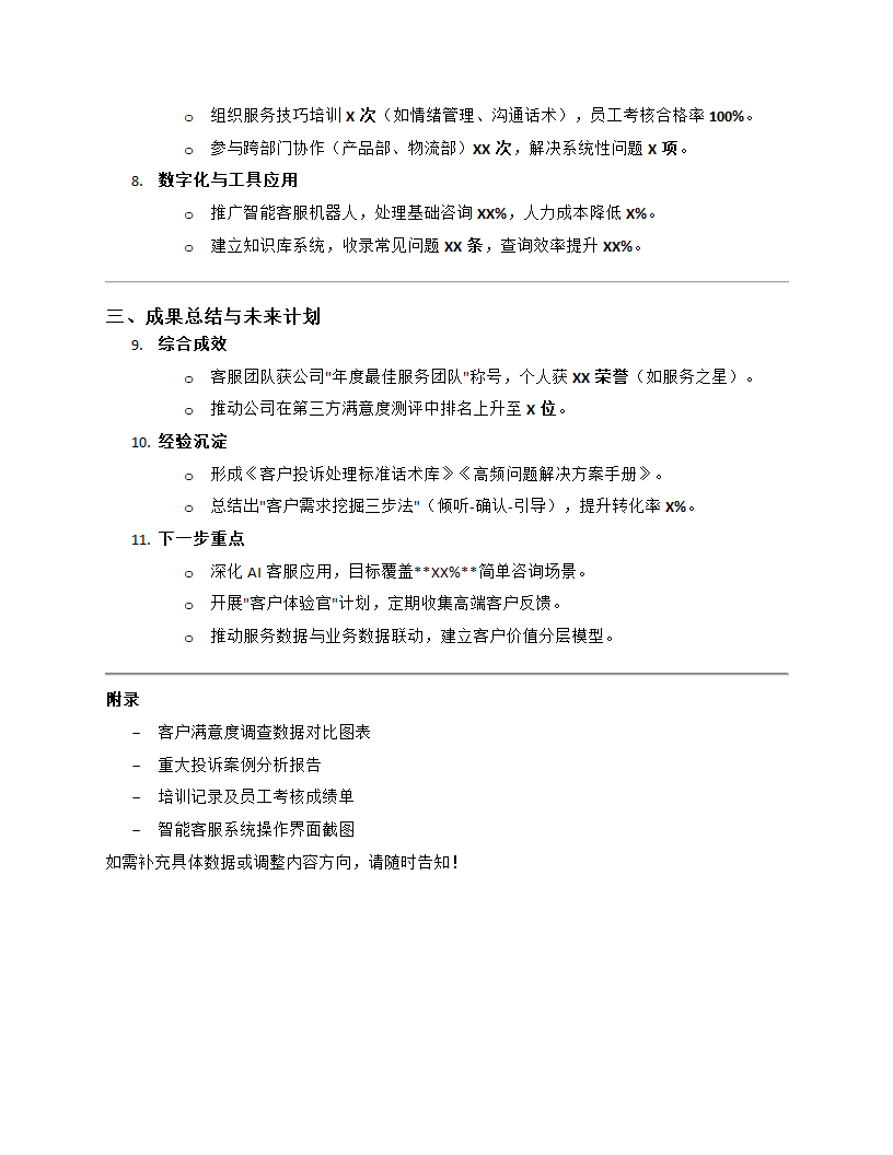 客服工作总结2024年最新版第2页