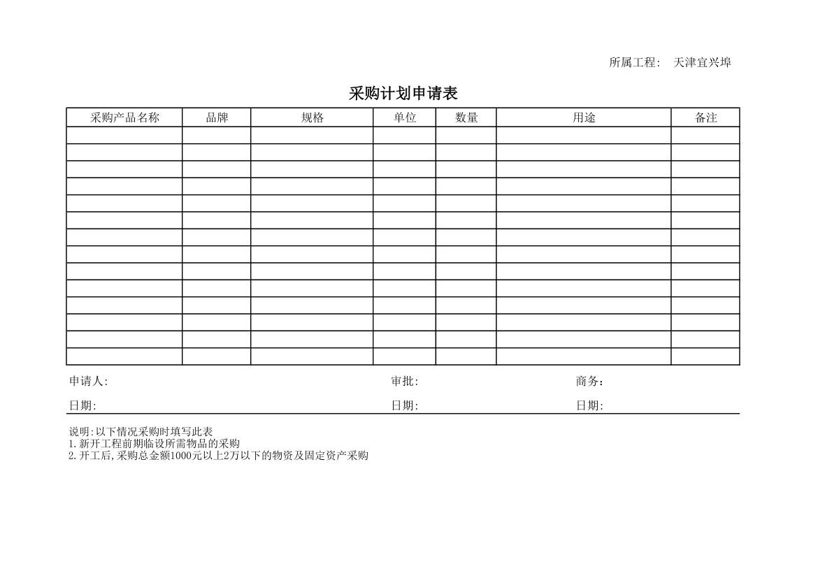 采购申请表