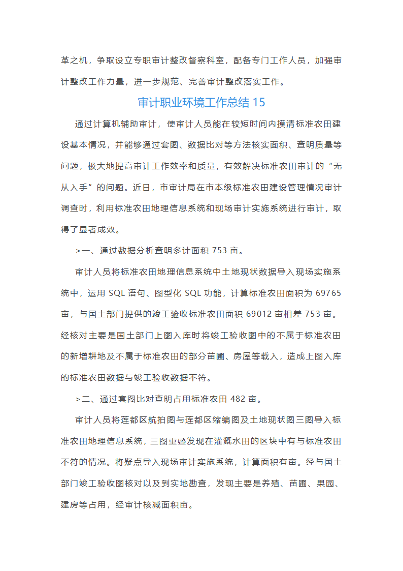 审计职业环境工作总结第44页
