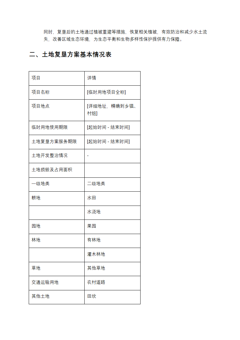 临时用地复垦方案第2页