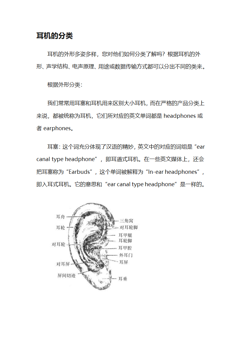 耳机的分类第1页