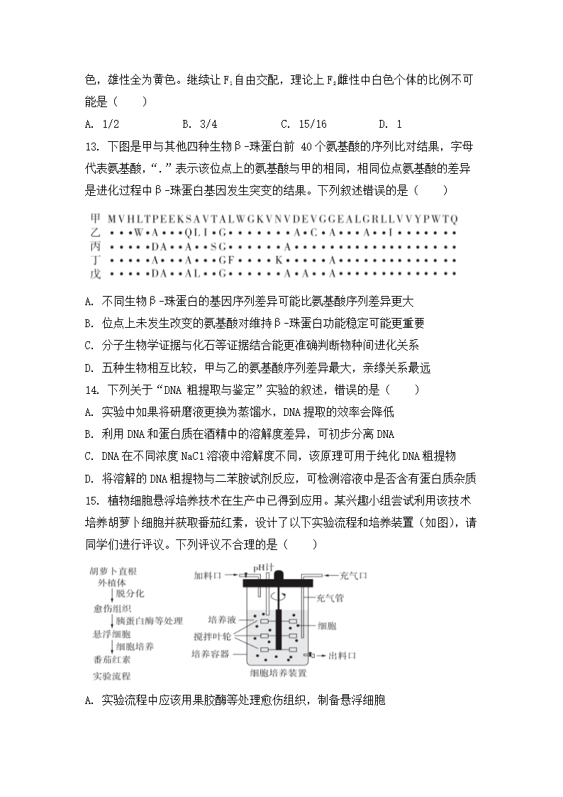 2024年安徽生物卷高考真题第5页