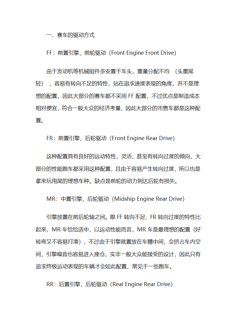 认识赛车基本部件