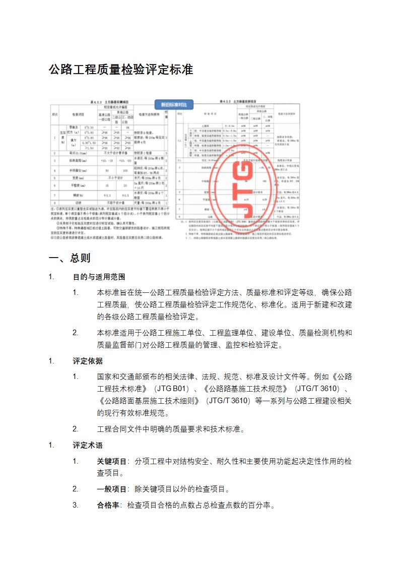 公路工程质量检验评定标准第1页