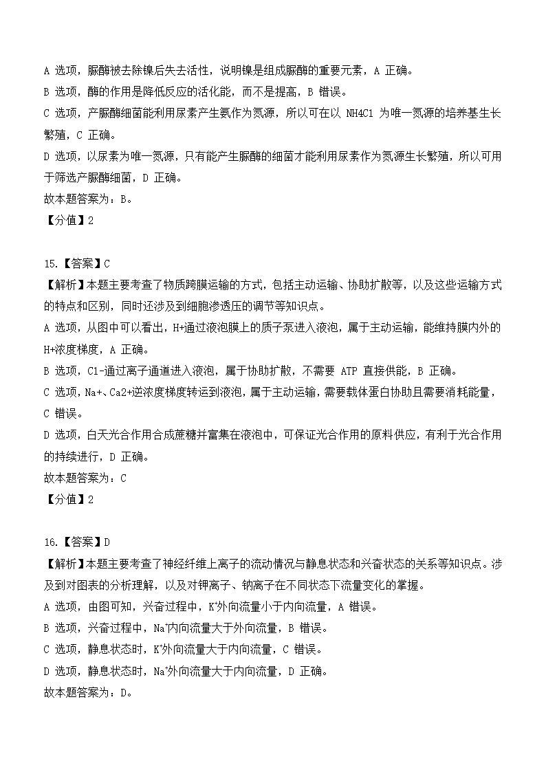 2024年浙江生物卷高考真题第16页