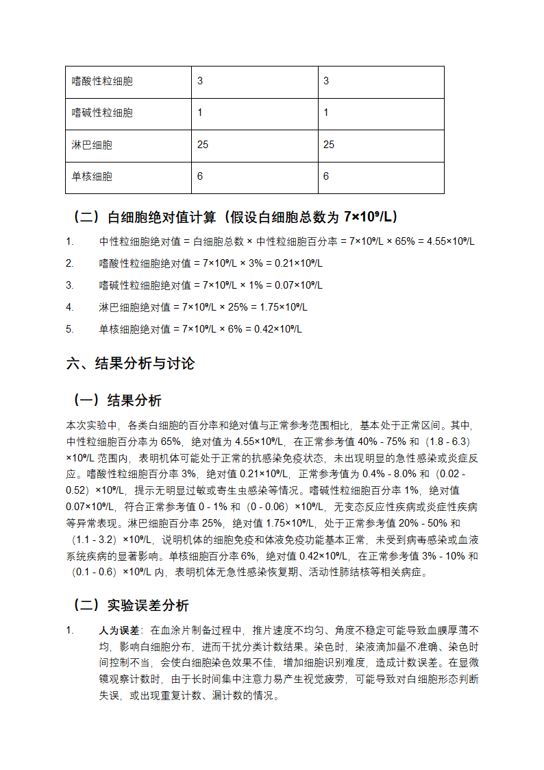 白细胞分类计数实验报告第3页