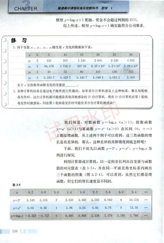 高中数学必修1课本-人教版下册第55页