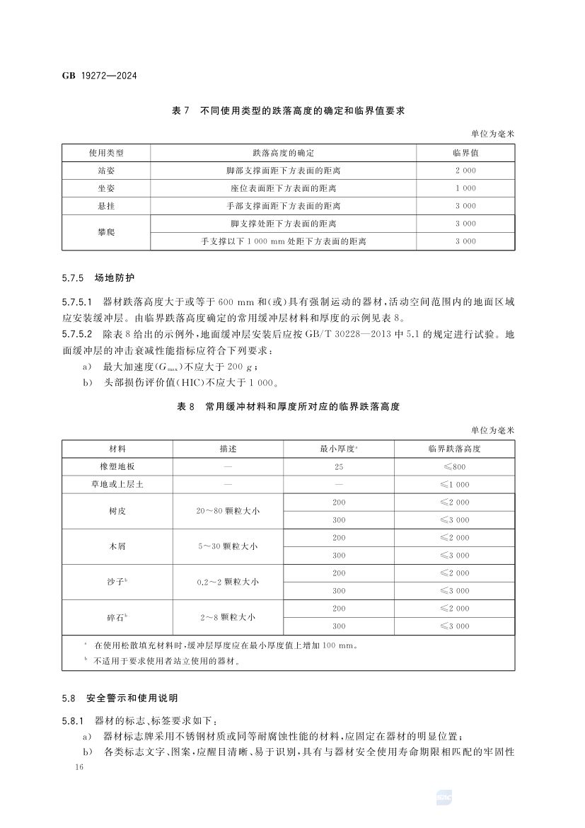 室外健身器材的安全 GB19272-2024第22页