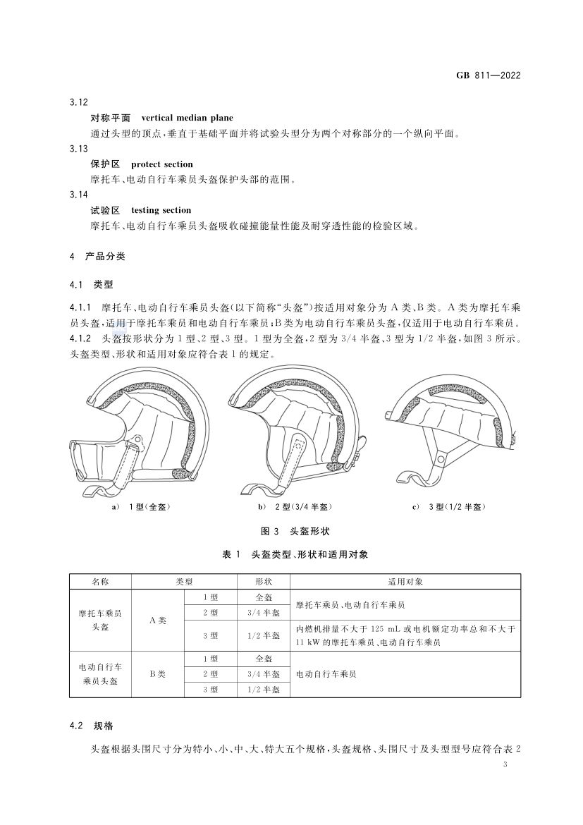 摩托车电动自行车乘员头盔GB811-2022第6页