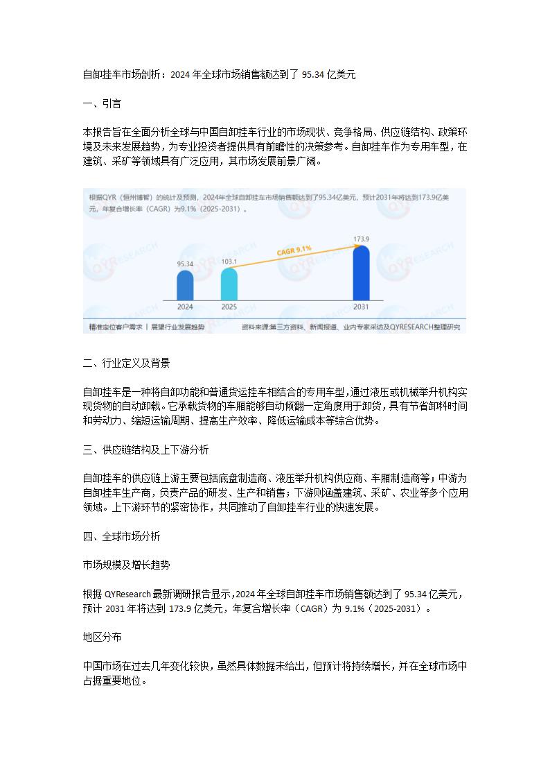 自卸挂车市场剖析第1页