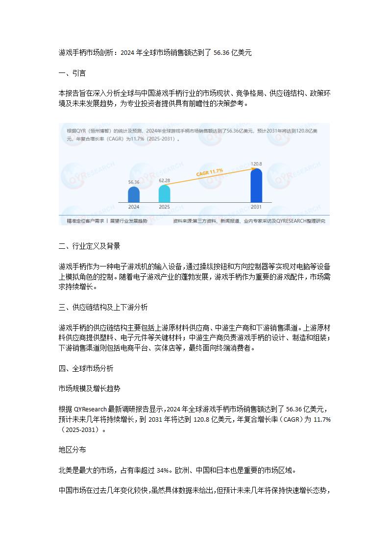 游戏手柄市场剖析