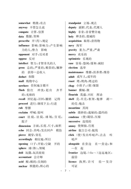 六级高频词汇第7页