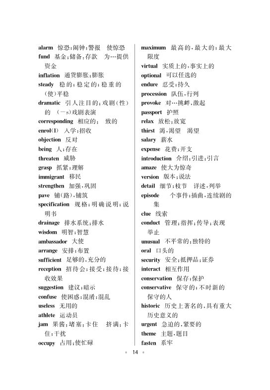 六级高频词汇第14页