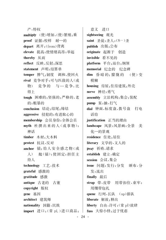 六级高频词汇第24页