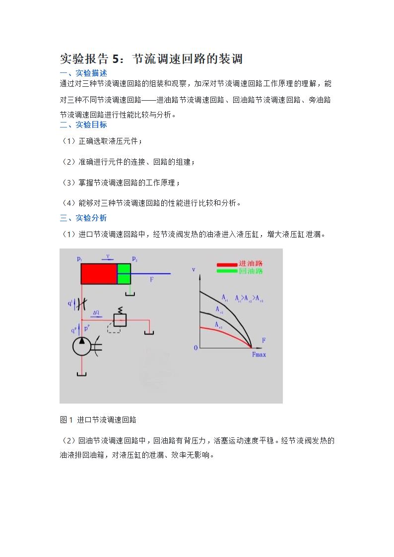 液压与气压传动形考实验报告第13页