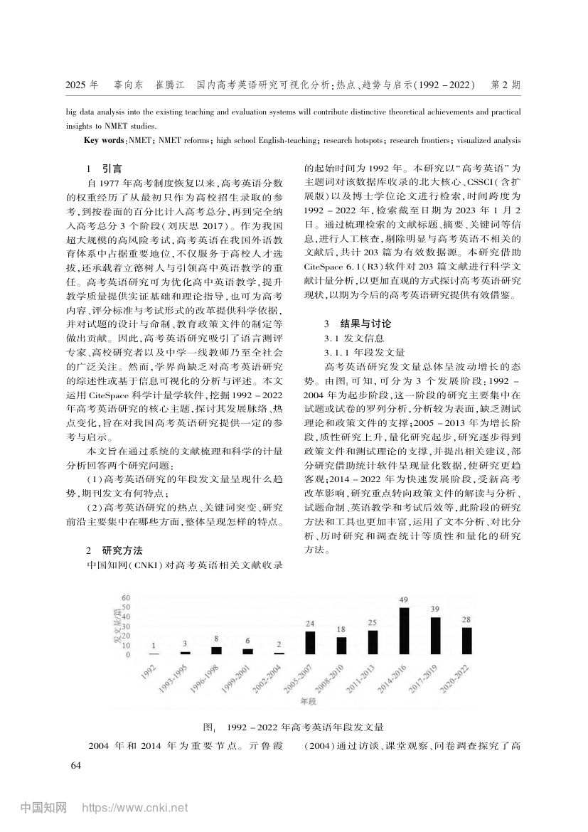 国内高考英语研究可视化分析：热点、趋势与启示第2页