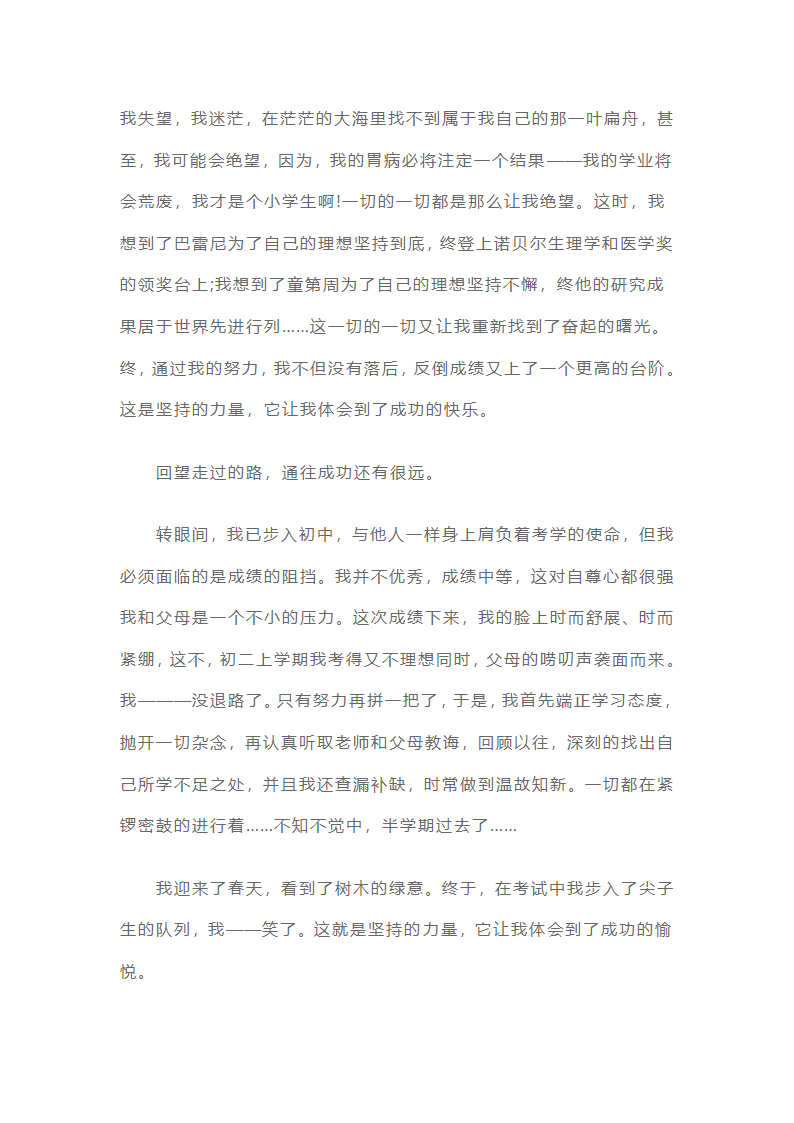 高考优秀作文素材：坚持就会成功第4页