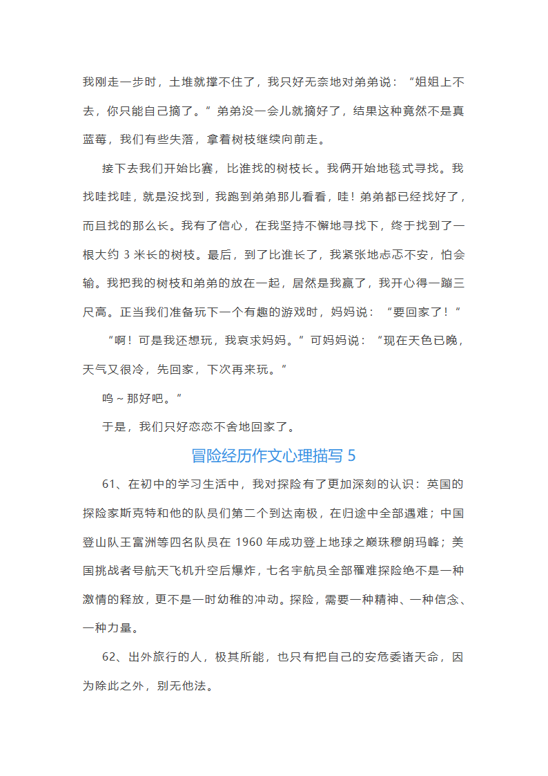 冒险经历作文心理描写第5页