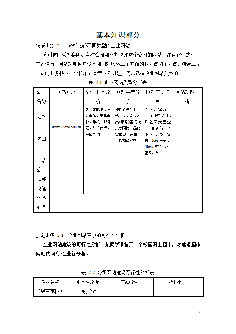 企业网络营销平台建设规划第2页