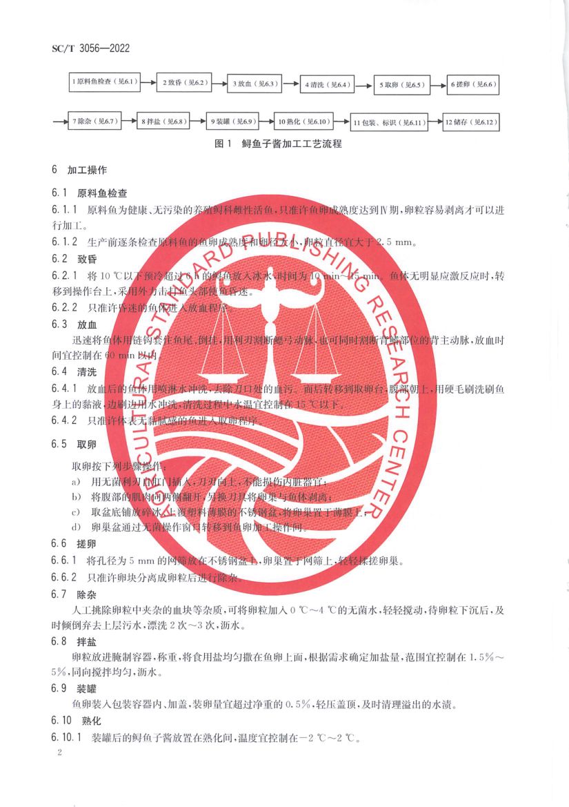 鲟鱼子酱加工技术规程SCT3056-2022第4页