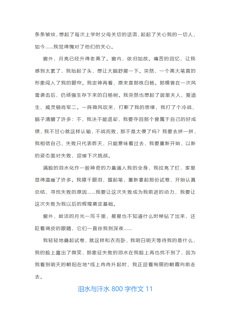 泪水与汗水作文（三十篇）第13页