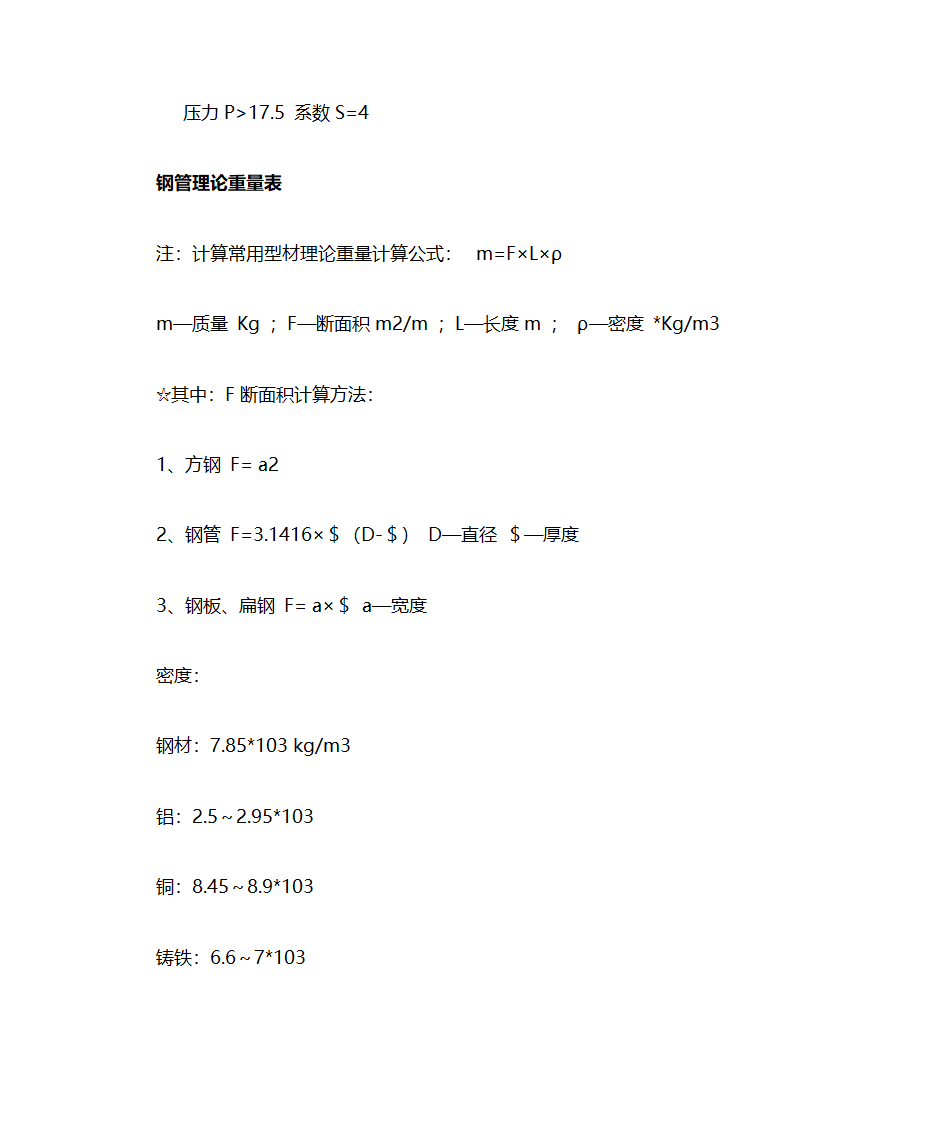 无缝钢管重量计算的公式第2页