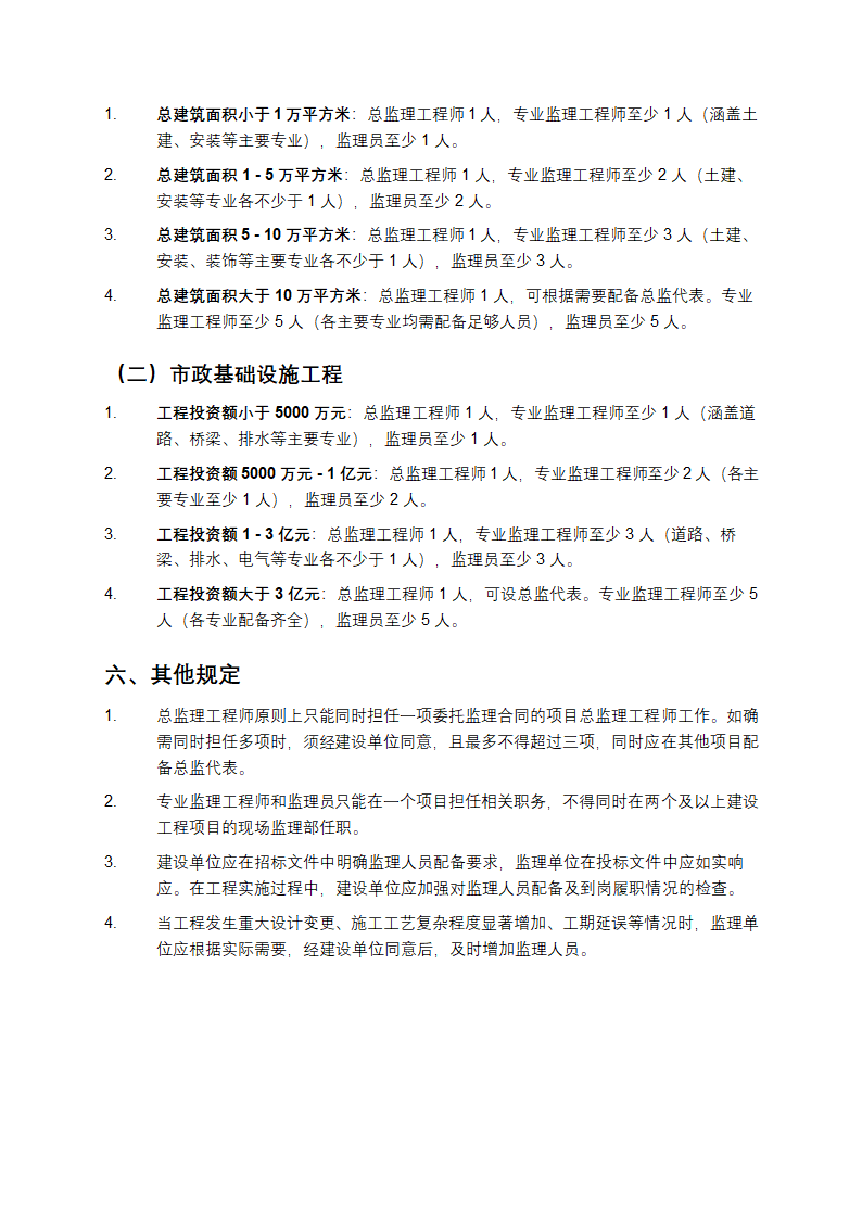 建设工程监理人员配备标准第2页