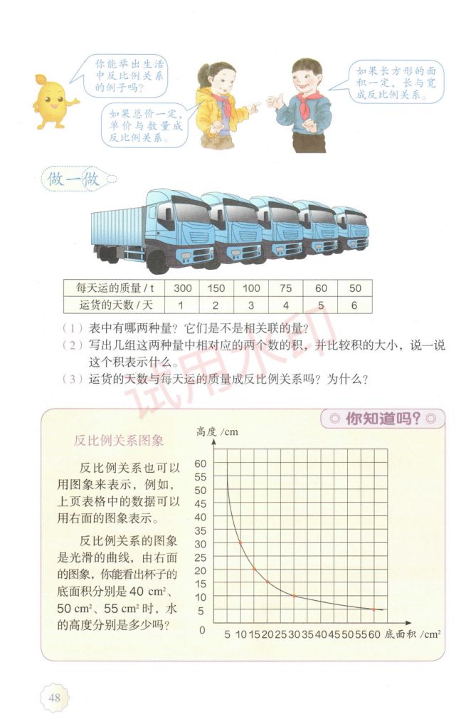 小学数学六年级下册人教版课本-上册第53页