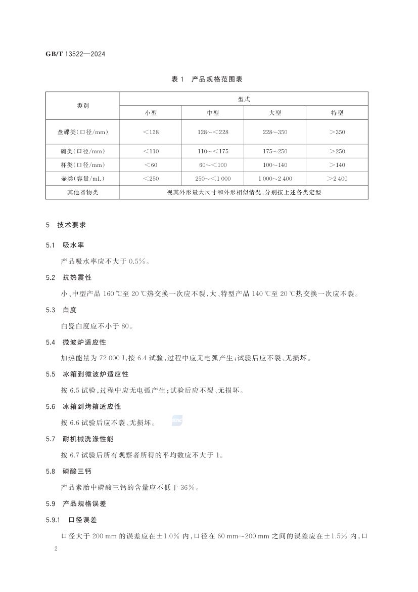 骨质瓷器GBT13522-2024第6页