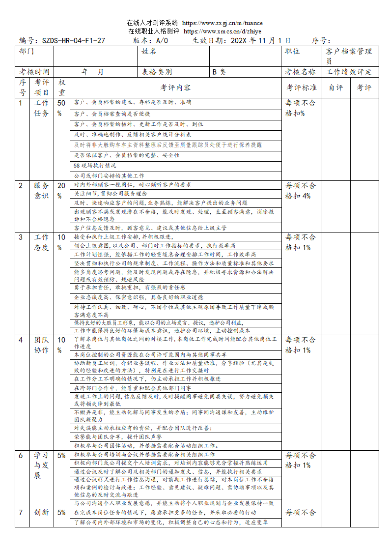汽车销售服务公司绩效考核管理规定第43页