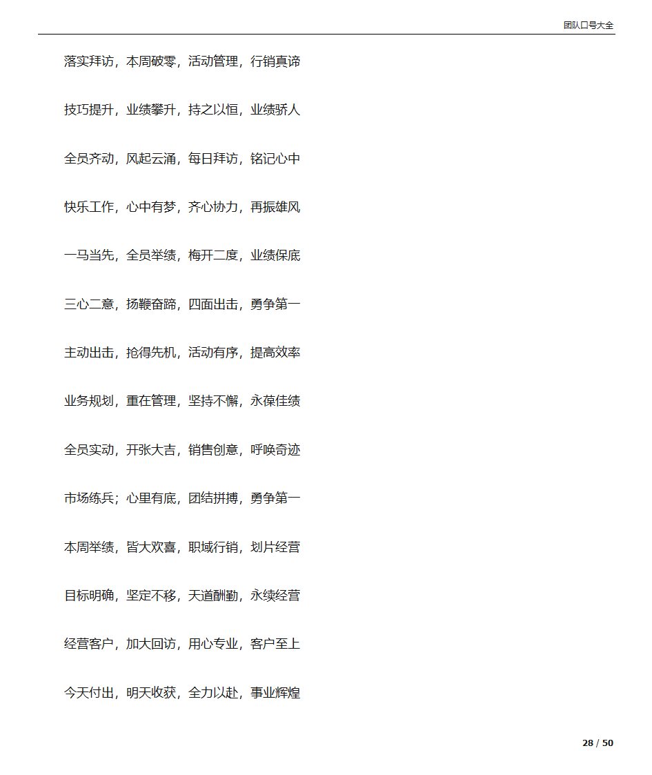 团队口号大全第28页