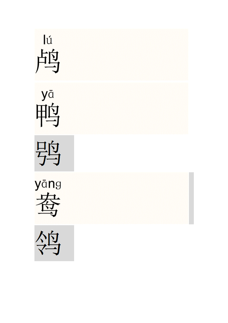 鸟字旁的字第4页