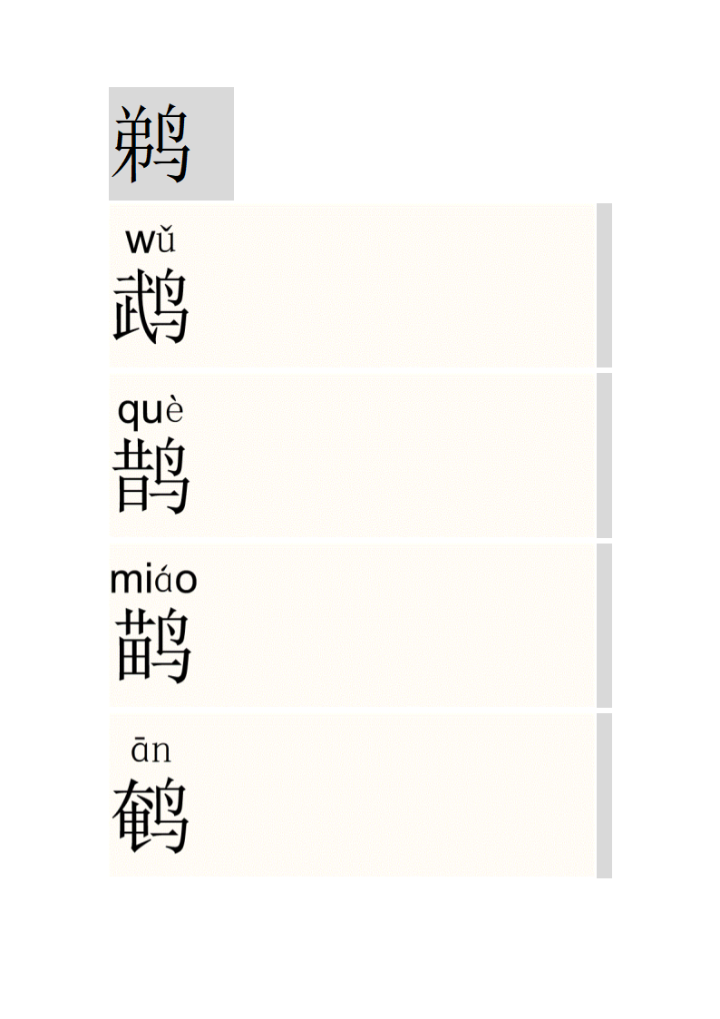 鸟字旁的字第9页