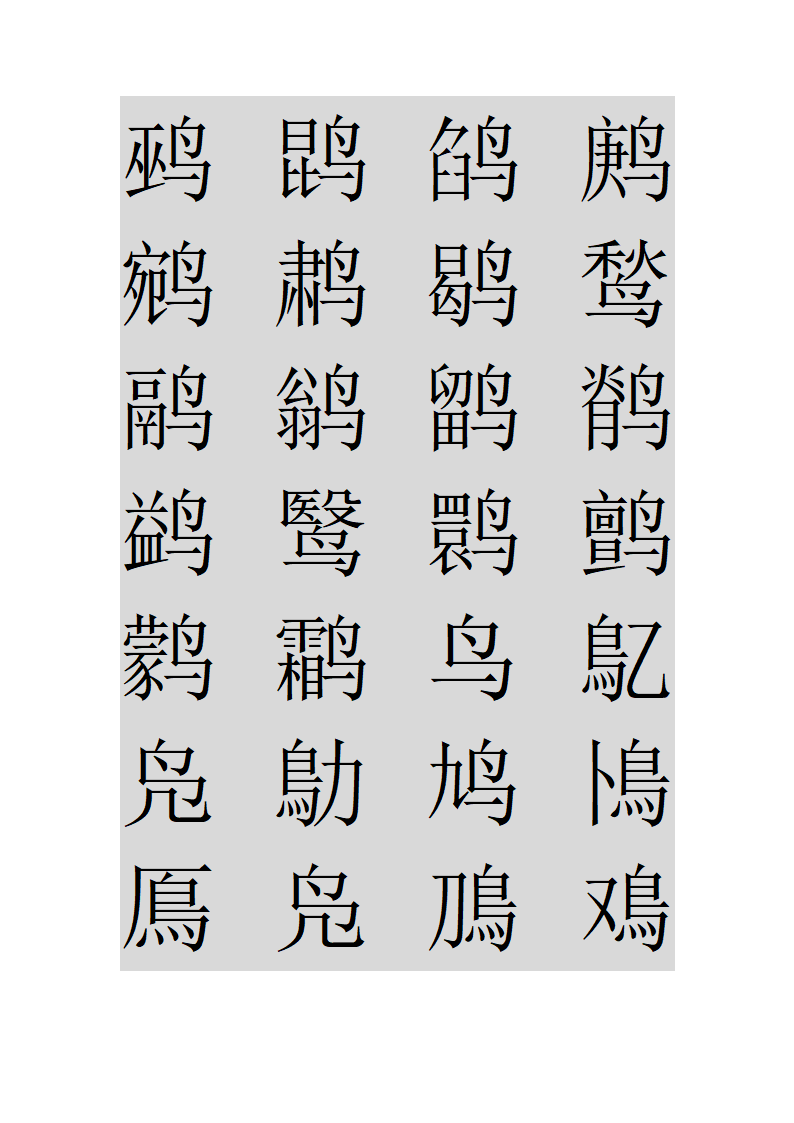 鸟字旁的字第15页