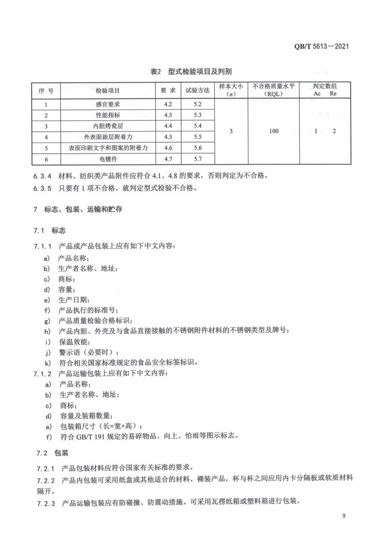 不锈钢真空烤瓷保温杯QBT5613-2021第13页