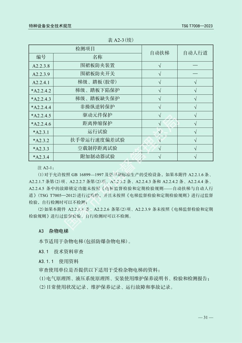 电梯自行检测规则TSGT7008-2023第34页