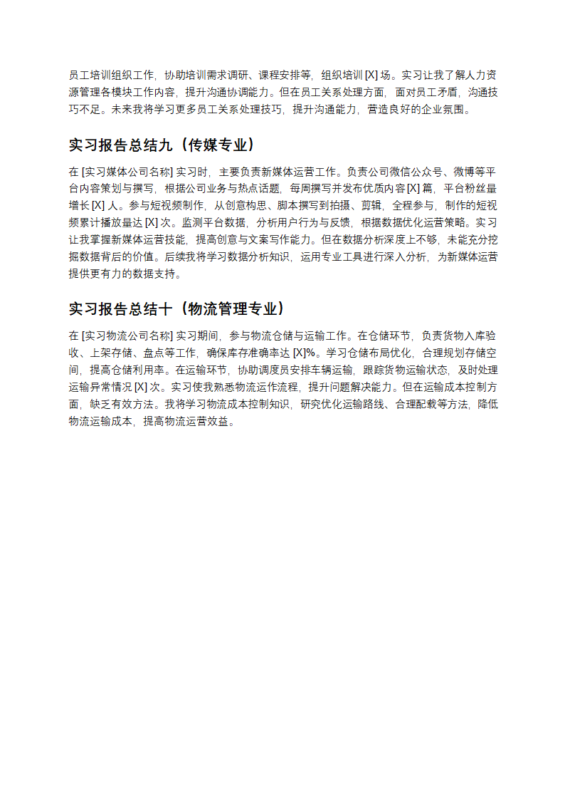 通用实习报告总结第3页