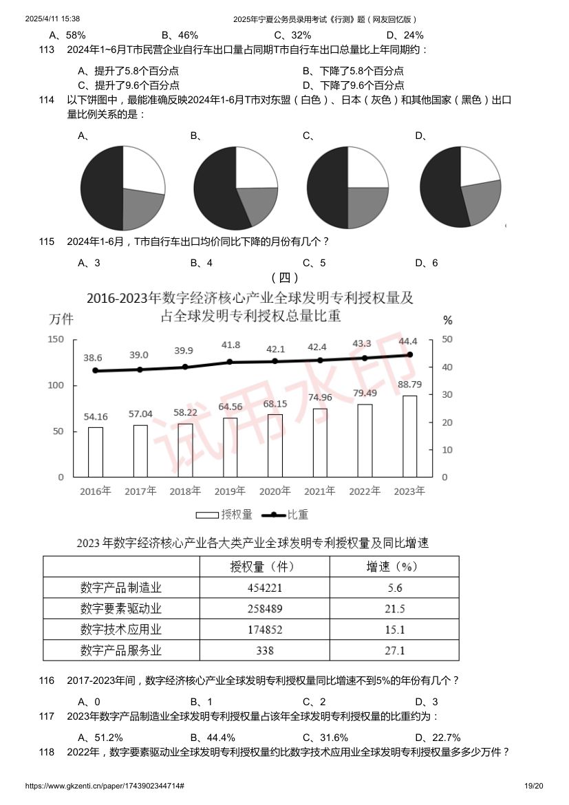 2025年宁夏公务员录用考试《行测》题及答案第19页