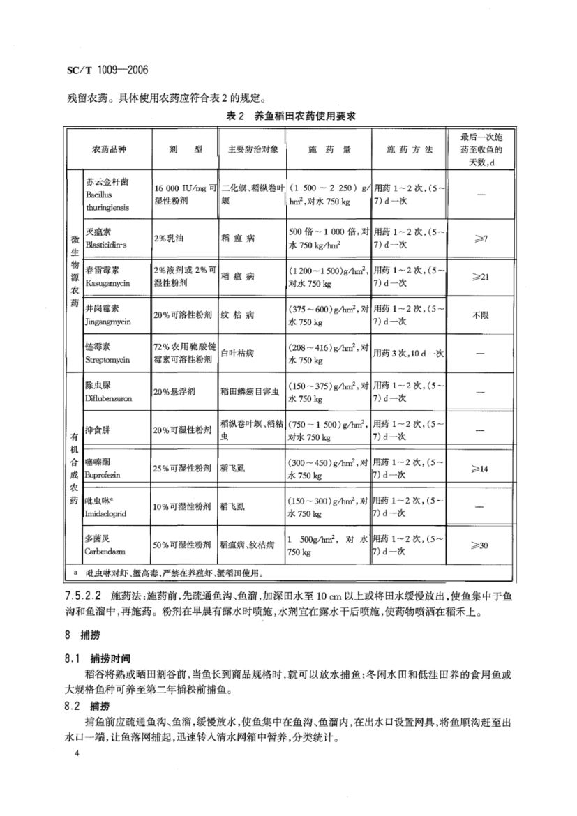 稻田养鱼技术规范SCT1009-2006第6页