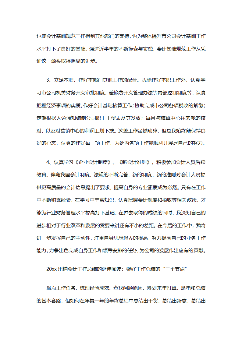 年终会计出纳总结（精选30篇）第4页