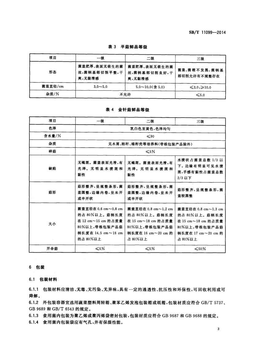 食用菌流通规范SBT11099-2014第5页