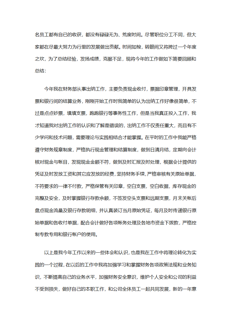 银行出纳2025个人工作总结第17页