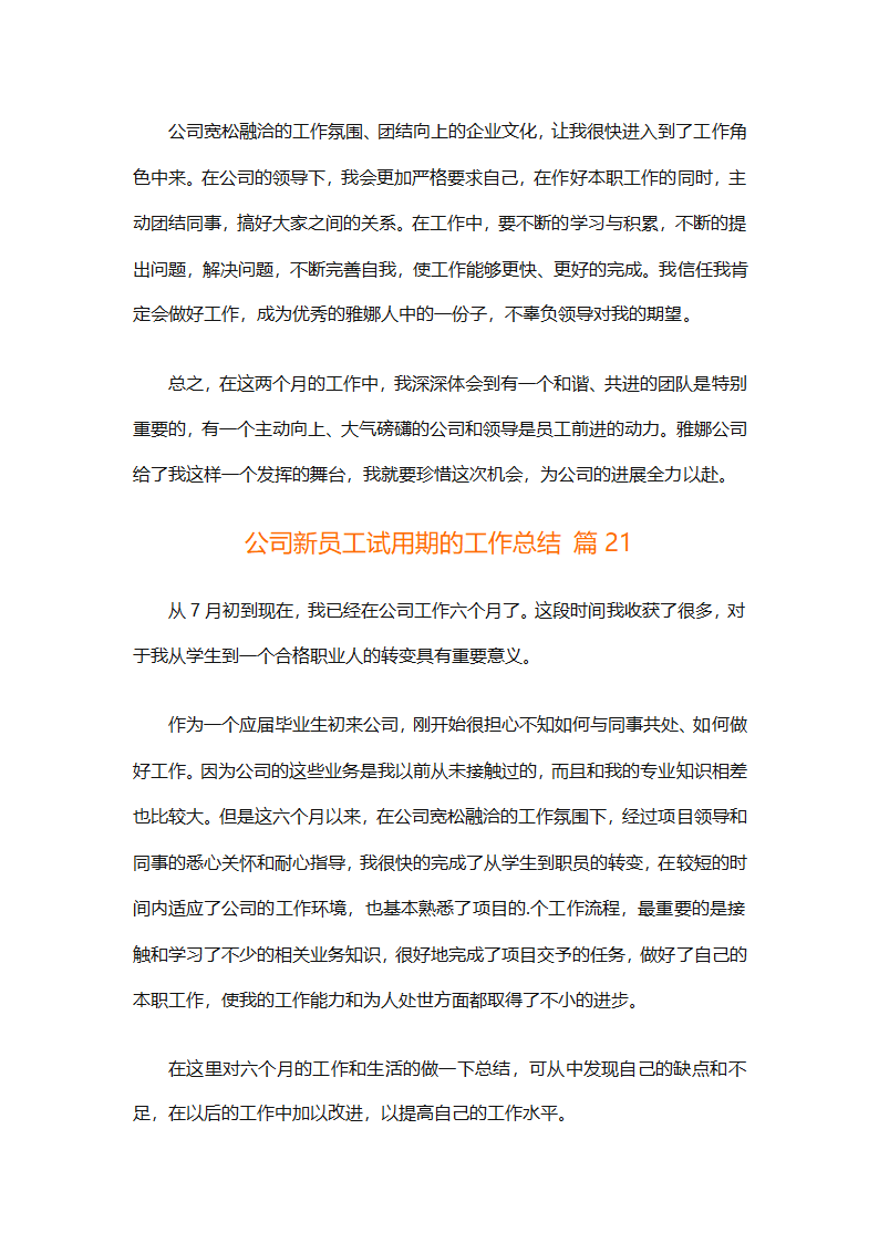 公司新员工试用期的工作总结（精选33篇）第39页