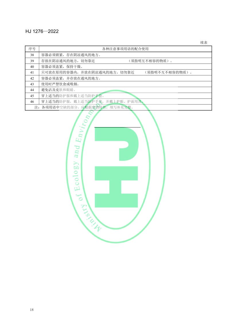 危险废物识别标志设置技术规范HJ1276-2022第21页