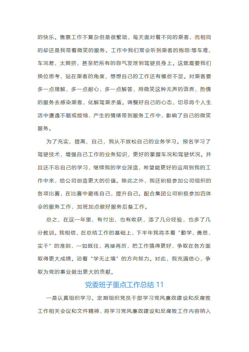 党委班子重点工作总结第12页